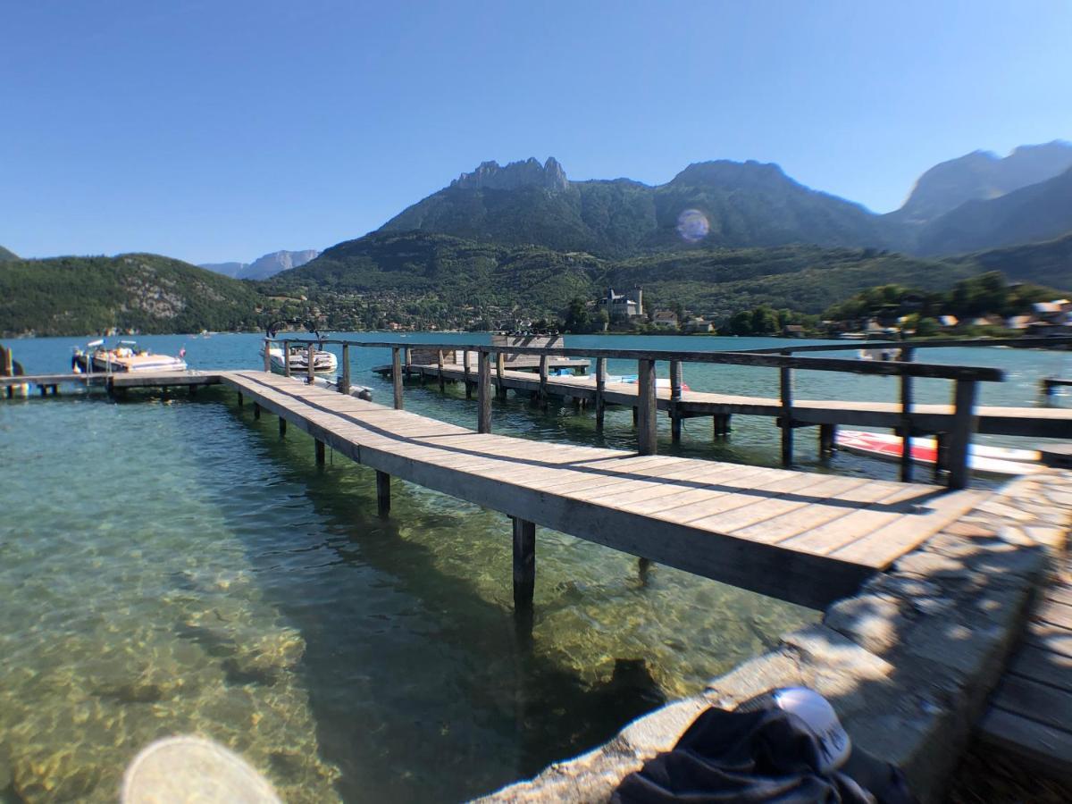 Logement Atypique Avec Vue Unique Panoramique Sur Le Lac D'Annecy, Dans Une Residence Avec Plage Et Ponton Privee Sur La Commune De Дюэн Экстерьер фото